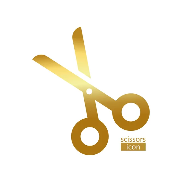 Silhueta ícone scisson isolado dourado —  Vetores de Stock