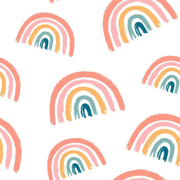 Hand zeichnen nahtlose Muster mit Regenbogen Stockillustration