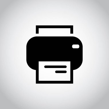 İzole edilmiş satır yazıcı simgesi. Vektör düz resim grafiği