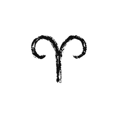 Vektör burcu. Koç burcu fırçayla boyandı.