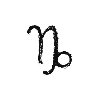 Vektör burcu. Oğlak, fırçayla boyandı.