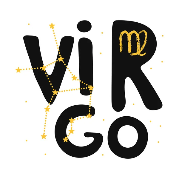 Virgo vector dierenriem teken. Handschrift horoscoop — Stockvector