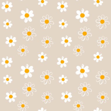 Papatyalarla kusursuz asgari botanik desen