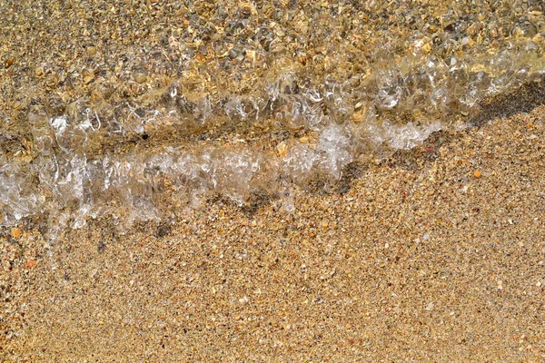 Pequeñas Olas Agua Arena Playa Cerca —  Fotos de Stock