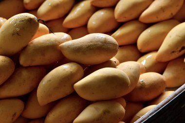 Su damlaları, Tayland Suüstü pazarı ile taze mango