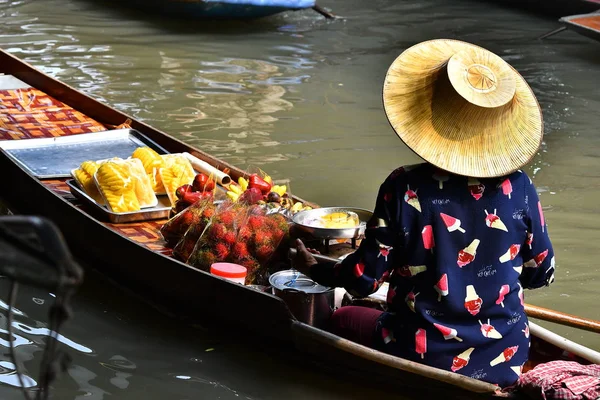 Toeristische Attractie Drijvende Markt Thailand — Stockfoto