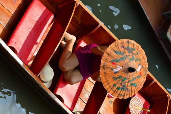 Tourist Attraction Floating Market Thailand — Stock Photo, Image