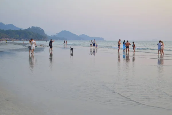 Picture Beach Vacationers Sunny Day — Stock Photo, Image