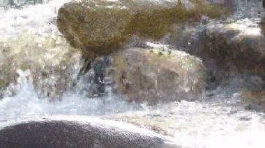 Saf buzul su. Kırgızistan dağlarında dağ buzul nehir 