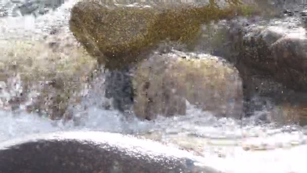 Eau Glaciaire Pure Rivière Glaciaire Montagne Dans Les Montagnes Kirghizistan — Video