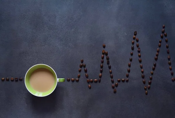 Coffee energy. The photo shows a graph that a Cup of good coffee is-vital energy, strength and vigor