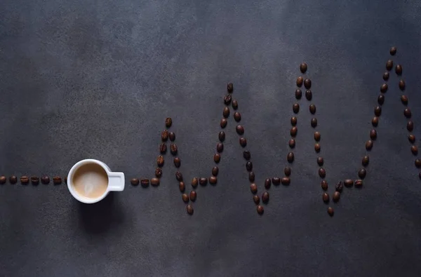Coffee energy. The photo shows a graph that a Cup of good coffee is-vital energy, strength and vigor