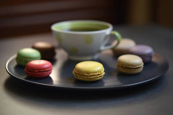 Colored Macaroons Background Soft Bokeh — Stock Photo, Image