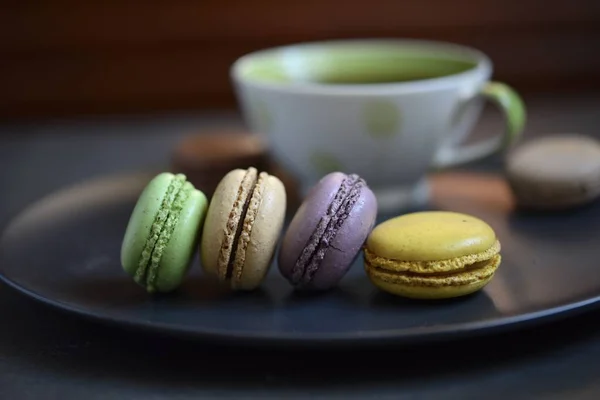 Colored Macaroons Background Soft Bokeh — Stock Photo, Image