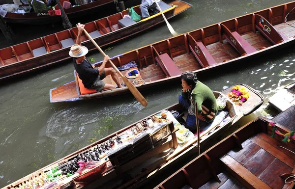 Drijvende Markt Thailand Damnoen Saduak Floating Market December 2013 — Stockfoto