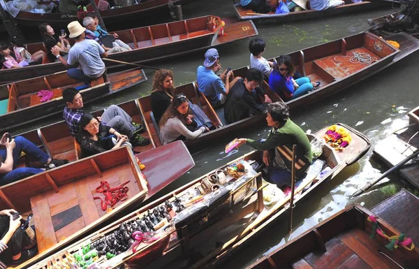 Drijvende Markt Thailand Damnoen Saduak Floating Market December 2013 — Stockfoto