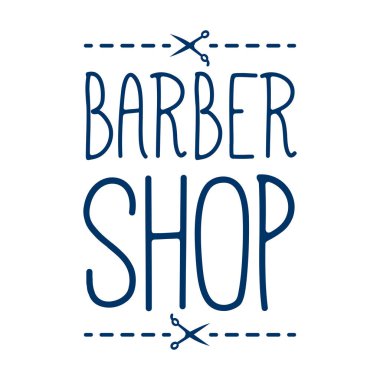 Kuaför dükkanı tipografik Hipster rozet/etiket. Tabela, baskılar ve pullar için