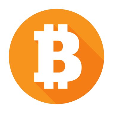 Bitcoin simgesi düz işareti/sembol/etiket illüstrasyon vektör. Blockchain Mobil Kullanıcı arabirimi