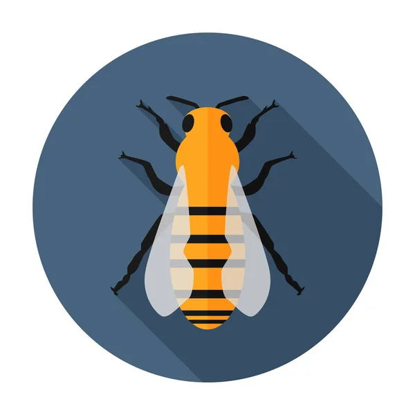 Иконка Пчелы Плоский Знак Символ Векторная Иллюстрация Наклейки Мобильного Интерфейса — стоковый вектор