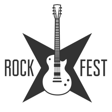 Elektro gitar rock fest rozet etiket. Heavy metal hardcore Müzik Festivali. Tabela, baskılar ve pullar için