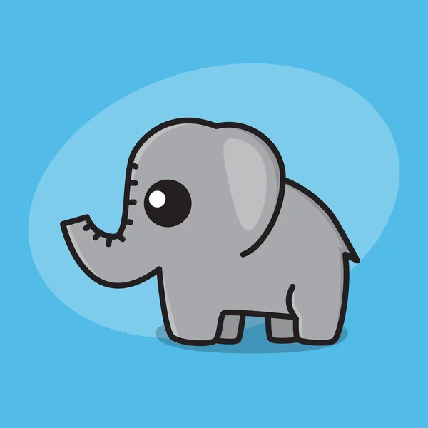 Carte Zoo Animal Mignon Dessin Animé Éléphant Plat Pour Les — Image vectorielle