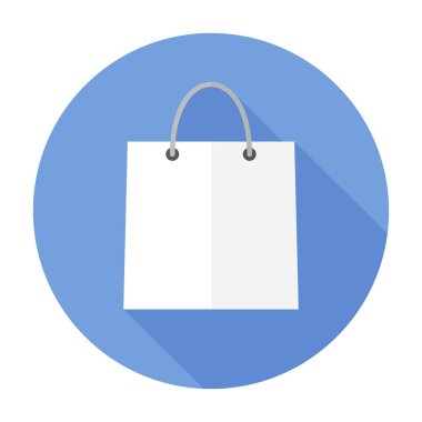 Alışveriş çantası Icon düz işareti sembolü, sticker.