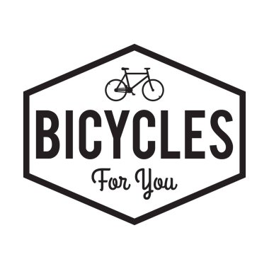 Bisiklet rozeti/etiket. Senin için bisiklet. Bisiklet dükkanı tabela için