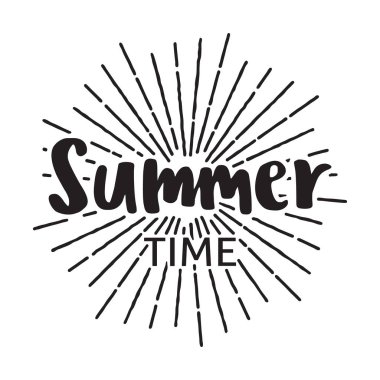 Yaz saati Badge Label ışık ışınları ile