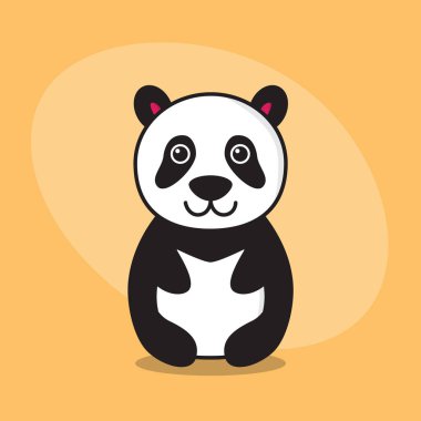 Panda karikatür düz kart