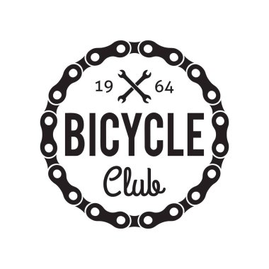 Bisiklet Rozetetiketi. Bisiklet Kulübü. Anahtarlar ve zincir ile