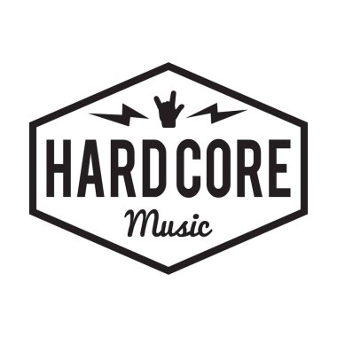 Hard Core müzik rozeti. Ağır metal tabelaları için. Sert çekirdek festivali