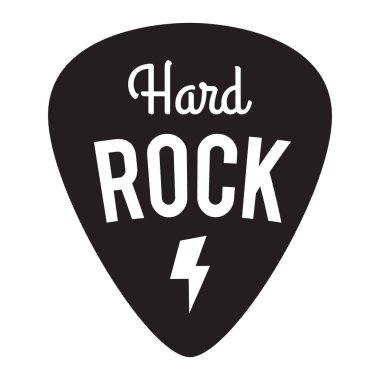 Hard Rock Müzik Rozet Ilıçtçısı. Tabelalar, baskılar ve pullar için. Gitar seçimi/arabulucusu