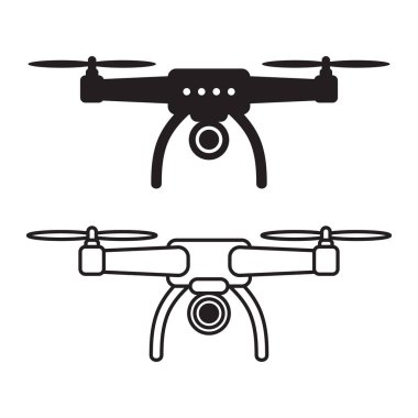 Havadan kamera Rozet Etiketi grafik tasarım logosu ile uçan drone