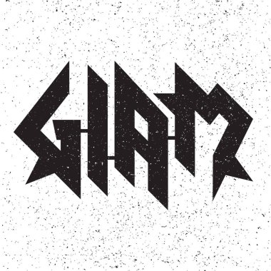 Glam Metal Grunge Emblem Label. For rock music festival signage clipart