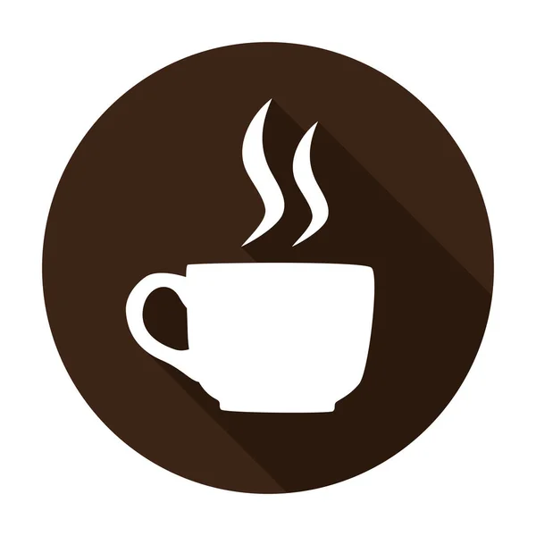Кавова чашка значок плоске кафе Векторний знак ілюстрації, наклейка — стоковий вектор