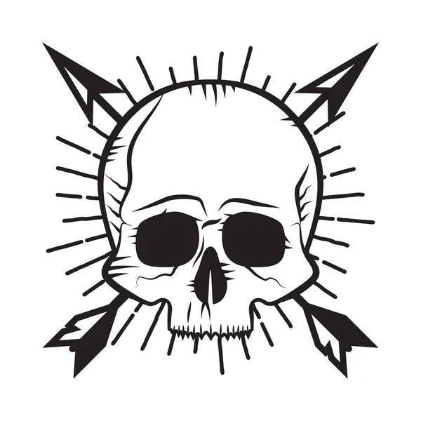 Skull motosiklet kulübü rozeti/etiket — Stok Vektör