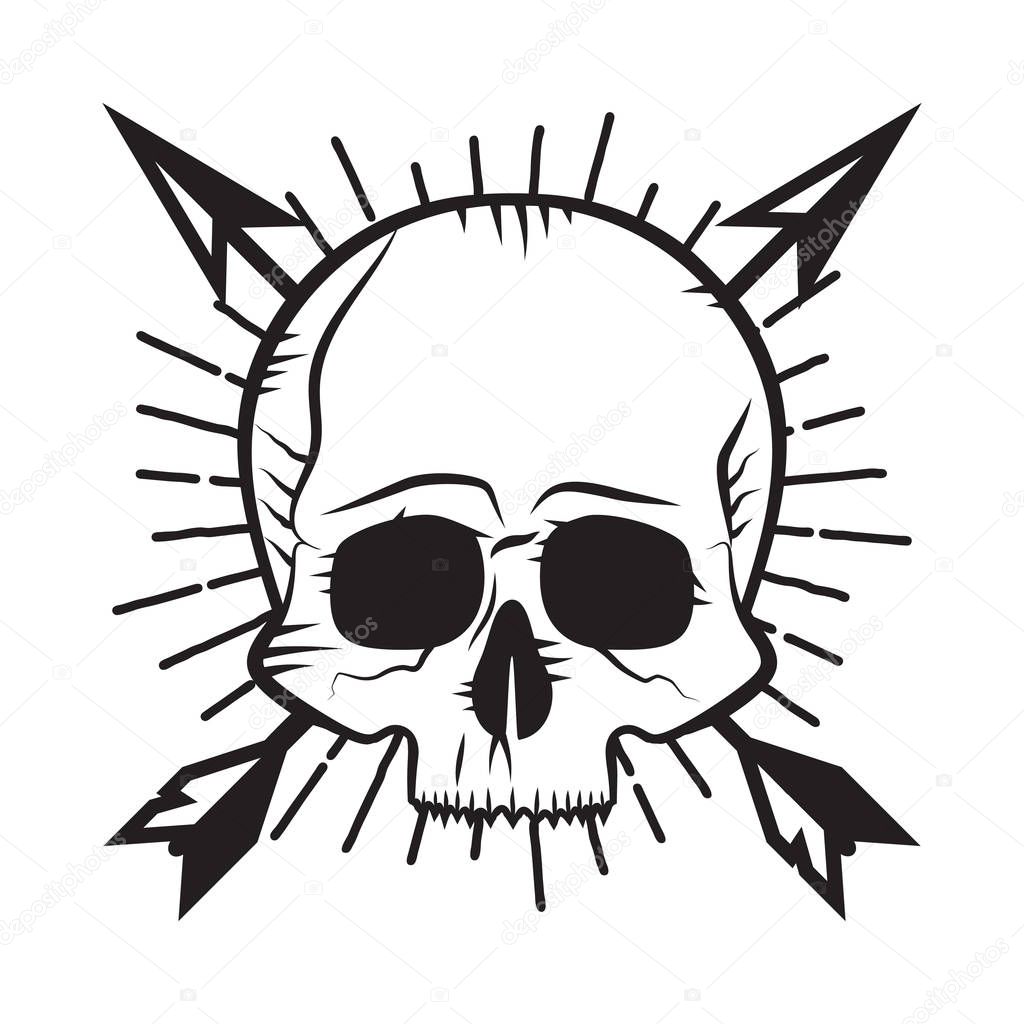 Skull motorcycle club Badge/Label