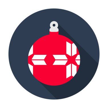 Noel topu Simge düz mutlu noel ve mutlu yeni yıl