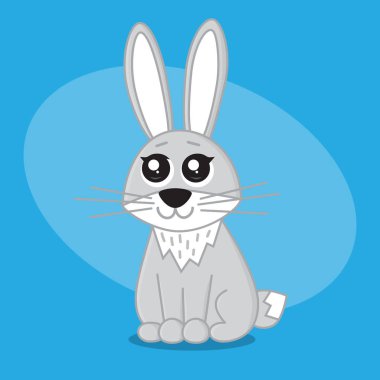 Tavşan karikatür düz kart