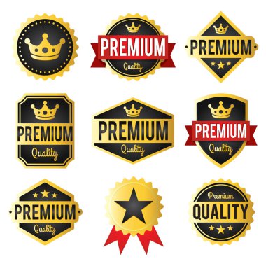 Altın Ticaret Etiketleri/Rozetleri premium seti (beyaz)