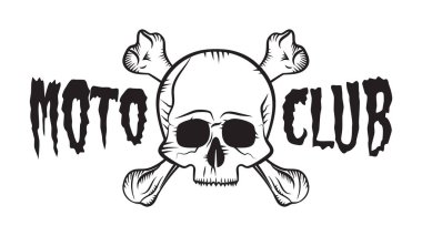 Skull motosiklet kulübü rozeti/etiket