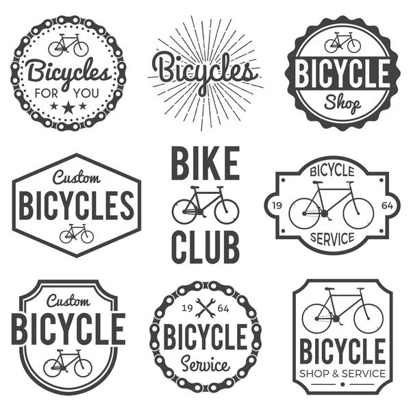 Ensemble insignes / étiquettes pour bicyclettes — Image vectorielle
