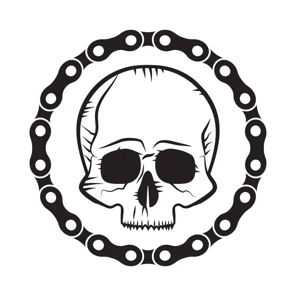 Cráneo motocicleta club insignia / etiqueta — Vector de stock