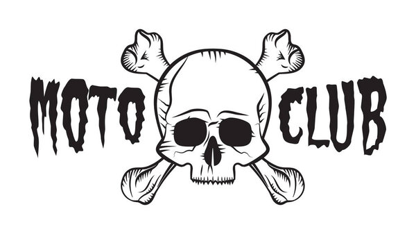 Мотоклуб Skull Badge / Label
