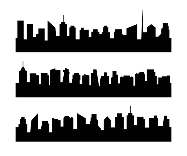 Siluetas modernas de la ciudad. Para fondo de plantilla de paisaje urbano — Vector de stock