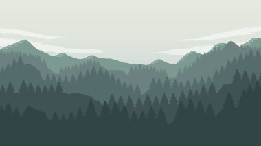 dağlar, gökyüzü ve woods ile manzara