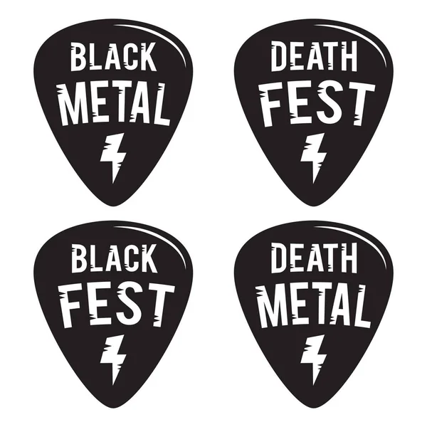 Rock fest badge/Label vector set. Heavy metal hipster logo guitar pick  mediators Stock Vector by ©ArtemTwin 290867000