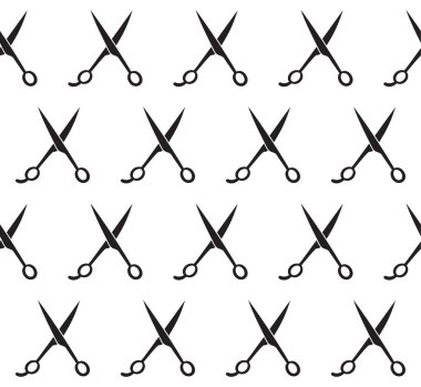 Makas dikişsiz desen. Berber dükkanı duvar kağıdı