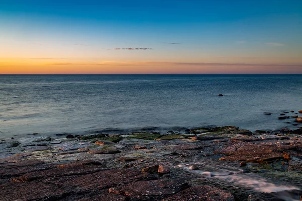 Paysage Marin Avec Falaises Coucher Soleil — Photo