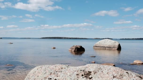 Video Coast Big Stones Foreground — Stock Video